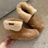 Soso25Ss|Aumento de Altura de 4.5|Botas de Algodón Nieve de Lana de Cordero|Un Zapato, Dos Usos, Cómodo y Versátil para Mujer