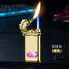 Encendedor de Doble Llama Tipo Linterna de Moda con Conmutación de Llama Directa Fuego Abierto Visual Almacén de Aire Encendedor Inflable Superventas