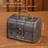 Caja de almacenamiento de madera vintage con cerradura, organizador portátil para archivos y joyas, organizador de escritorio para artículos varios, adorno decorativo