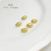 Cor Oca Ouro 18k Fosco Oval Padrão Escuro Furo Passante Contas Redondas DIY Pulseira de Fio Artesanal Colar Brincos Acessórios