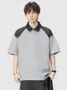 Camisa Polo Patchwork con Cuello Anyang para Hombre 2026 Verano Nueva Versátil Casual Juvenil Manga Corta Tendencia Marca Superior