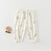 Pantalones Anti-Mosquitos para Bebé Estilo Verano Delgado para Niños Algodón Puro Jacquard Casual para Clima Templado Pantalones Largos con Puño para Niños