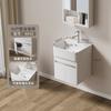 Gabinete de Baño Curvo para Apartamento Pequeño de Acero Inoxidable 304 Combinación de Gabinete y Lavabo Esquina Redondeada Lavabo de Mano Producto Nuevo