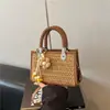 Bolsa Tejida de Rayas Arcoíris de Verano para Mujer Pedido Extranjero Nueva Moda 2026 Bolso Cruzado Versátil Bolso de Mano de Nicho Bolso Cuadrado Pequeño