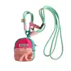 Bolsa de Monedas Colorida Dopamina con Cordón Mini Billetera Bolsa para Guardar Labial Llaves Clip para Teléfono Móvil Cuerda Antiperdida