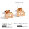 Brincos de Aço Inoxidável Transfronteiriços Halloween Fantasma Bruxa Cabeça de Abóbora Estilo Ins Fofo Criativo Brincos Rose Gold
