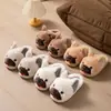 Pantuflas Mujer Otoño Invierno Nuevas Pantuflas de Casa de Interior Cálidas Lindas Perro Felpa Moda Pantuflas de Mujer Pantuflas Peludas