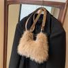 Bolsos para Mujer 2023 Invierno Nuevo Estilo Suave Piel Sintética de Conejo Bolso de Mano para Mujer Pequeño y Lindo Bolso de Hombro Único Cruzado Bolso Cuadrado Pequeño