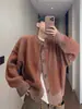 Cardigan de Punto Suelto Transpirable Otoñal Doble Botonadura Pesado Americano para Hombre Marca de Moda Casual Simple Prendas de Abrigo