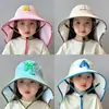 Xale de Verão Infantil Chapéu de Sol para Meninos e Meninas, Chapéu de Pescador com Proteção Solar para Praia, Chapéu de Sol Anti-UV para Exterior Atacado