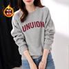 Outono e inverno moletom feminino forrado de lã engrossado gola redonda pulôver coreano casual solto emagrecimento jaqueta all-match top feminino ins