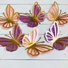 Borboleta de papel oca 3D tridimensional Halloween casa sala de estar parede de fundo de casamento adesivos quarto de bebê decoração criativa