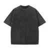 2026 Nuevo Estilo Impresión Digital de Moda 230g Batik Lavado al Agua Retro Envejecido Cuello Redondo Manga Corta 100% Algodón