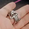Anillo de calavera retro moderno personalidad de hombre simple punk Hueso Halloween Transfronterizo europeo y americano Anillo abierto para hombre