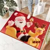 Alfombra Navideña Más Vendida Transfronteriza, Felpudo Decorativo de Terciopelo de Cristal con Ambiente Festivo, Alfombrilla Resistente a Manchas y al Desgaste, Se Puede Enviar en Nombre de Otros