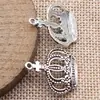 25x21mm 2g Prata Antiga DIY Liga de Zinco Acessórios para Joias Fabricante Atacado Pingente Cruz Coroa