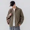 Camisa casual de manga larga estilo japonés para hombre, chaqueta de camisa casual de alta gama para otoño, top holgado de talla grande para hombre