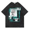 Nova camiseta vintage lavada de anime VINLAND SAGA, estilo hip hop, casual, de verão, manga curta