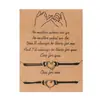 Pulseira de senha de musgo estilo coreano transfronteiriça europeia e americana 2 peças conjunto de pulseiras de contas de arroz Pulseira de casal com cartão de papel de 8 palavras Amor