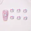 Blanco Playa Gato KT Dibujo Animado Japonés Accesorios para Uñas Resina Piezas Pequeñas Pendientes DIY Pinzas para el Cabello Decoraciones de Uñas Portátiles
