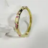 Joias Yongge Pulseira Transfronteiriça Esmalte Cloisonné Borda Dourada Gotejamento de Óleo Pulseira Fina Estilo Étnico Versátil Floral Esmalte Joia de Mão