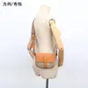 Bolso Cruzado de Hombro Único Estilo Nuevo Original, Lona con Cuero Genuino, Bolso Pequeño Versátil para Mujer