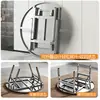 Mesa Plegable de Acero Inoxidable para Restaurante, Puesto de Comida al Aire Libre, Uso en Casa, Mesa Redonda Giratoria Portátil, Mesa Plegable Gruesa de Acero Inoxidable