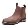 Botines Chelsea con correa cruzada para hombre, botas de media pantorrilla, botas de cuero de moda para otoño e invierno, botas Martin versátiles de talla grande para hombre, estilo británico casual