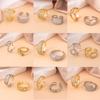 Anillo Europeo y Americano Transfronterizo de Diamante Completo para Mujer, Apertura de Circonita de Gama Alta de Nicho, Anillo Ajustable, No se Desvanece, Venta al por Mayor Versátil