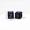 Contas Acrílicas de 10mm com Letras em Inglês, Contas Quadradas, Pulseiras de Contas DIY, Colares, Correntes para Celular, Acessórios para Montagem de Joias