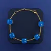 Transfronteiriço Novo Estilo Japonês Pequeno Fresco Quadrado Cristal Gema Estilo Cinco Flores Pulseira Pulseira Simples Nicho Design Original