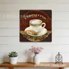Arte de parede de metal estilo vintage para decoração de bar, placa de estanho, 20/30cm, design de ilustração de xícara de café