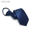 Vestido sin corbata Etiqueta negra Camisa de negocios coreana para hombre Versión estrecha de 7 cm Trabajo Corbata con cremallera Seguridad