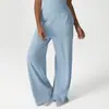 Novas Calças Esportivas Casuais Estilo Europeu e Americano para Mulheres, Cintura Alta, Levanta Bumbum, Calças de Perna Larga com Bolsos, Calças Longas Soltas e com Caimento para Yoga Fitness
