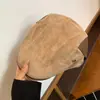 Gorra de Suede Estilo Retro Americano para Mujer, Boina Artística Versátil de Doble Uso para Otoño e Invierno, Sombrero de Artista que Hace que la Cara Parezca Más Pequeña