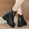 Primavera/Verão 2026 Novo Comércio Exterior Confortável Casual Plataforma Sola Grossa Oculta Aumento Botas de Cano Curto Femininas Bico Redondo Botas Transfronteiriças