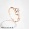 Anillo de Moda Transfronterizo de Cobre Incrustado con Circonita para Mujer, Estilo de Nicho de Gama Alta, Tienda Mayorista Exclusiva de Joyería del Sudeste Asiático en Amazon