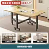 Mesa de comedor plegable engrosada, escritorio rectangular para espacios pequeños, no requiere instalación, móvil, multifuncional, mesa de comedor simple con ruedas