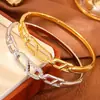 Pulsera Ovalada de Cobre Chapado en Oro de 18 Quilates con Circonia y Broche Hueco, Estilo Único para Mujer, Lujo Ligero y Sensación de Alta Gama
