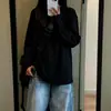 Camiseta de Manga Larga para Mujer Americana Pesada Oversize Holgada Ropa Exterior Top Diseño de Principios de Primavera Otoño Sentido del Diseño Nicho Camisa Base