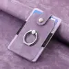 Fornecimento Direto da Fábrica adesivo traseiro para celular porta-cartões cor sólida suporte de anel simples suporte magnético para carro porta-cartões de couro portátil