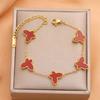 Diseño Nicho Sentido del Diseño Pulsera de Acero de Titanio Mariposa Venta Caliente Transfronteriza Estilo K Pareja 18K Color Oro Conservante Pulsera Versátil