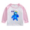 Camiseta de Manga Longa para Meninos e Meninas Primavera e Outono 2023 Nova Camiseta Básica Gola Redonda Infantil Top de Algodão Bonito para Crianças