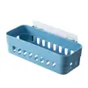 BNBS Estante de almacenamiento de pared para baño, canasta de pared sin clavos para artículos de tocador y cosméticos, organizador apilable