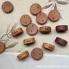 Madeira de Pessegueiro Antiga Quatro Vias Riqueza, Paz e Alegria Conjunto de Duas Peças DIY Acessórios para Joias de Contas Budistas Pulseira Pingente Artigo