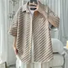 Directamente del fabricante: Camisa de Manga Corta Estilo Americano para Hombre, Verano, Peso Pesado, Cuello Campana, Marca de Tendencia Cuadros de Nicho, Corte Holgado, Camisa Fresca y Elegante