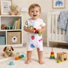 Roupas de Bebê Verão Finas Algodão Puro Classe A Zíper Duplo Roupas de Bebê Manga Curta Boxer Macacão de Bebê