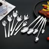 Juego de vajilla de acero inoxidable 304 de estilo transfronterizo, elegante, para hotel, con cuchillo, tenedor y cuchara para carne, cuchara gruesa para uso doméstico.