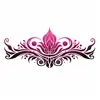Pegatina de tatuaje tótem sexy para cintura y abdomen, corazón degradado, loto y patrón de hierba, pegatina impermeable para la parte baja del abdomen