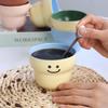Taza de Café Personalizada Cerámica Cara Sonriente Taza de Mano Nicho Taza Calabaza Café Latte Art Linda Taza Esmaltada Impresa con Logo